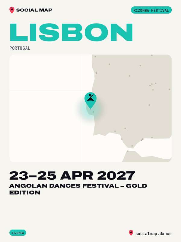 Social Map card for Angolan Dances Festival – Gold Edition